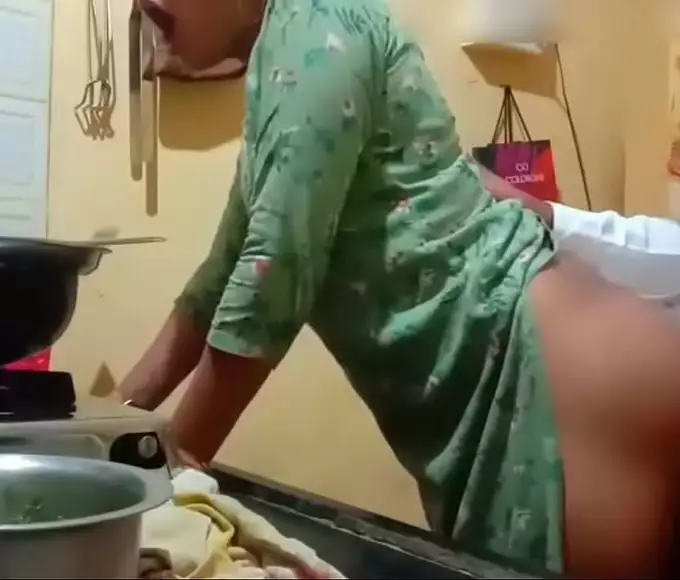 Busty JAV Aunty Gets Pounded by Young Neighborhood Stud in Kitchen