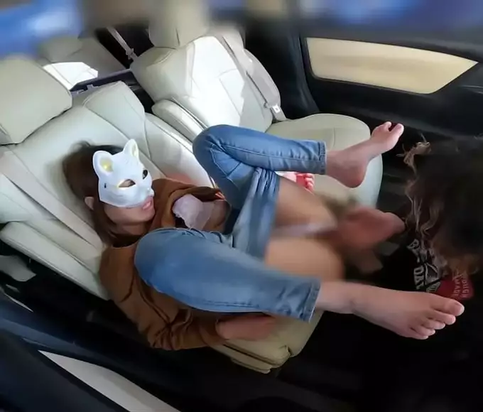 JAV Couple's Hot Shopping Spree Ends with Sensual Car Sex: MILF Gets Creampied in Public