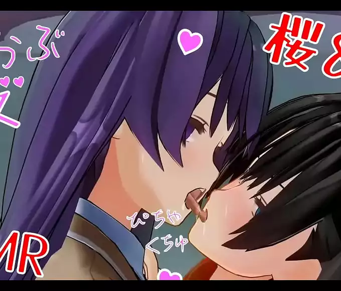 JAV Idol Yuri Erogame: Horny Lesbian Duo Rin and Sakura's Ear-Gasmic Kissing