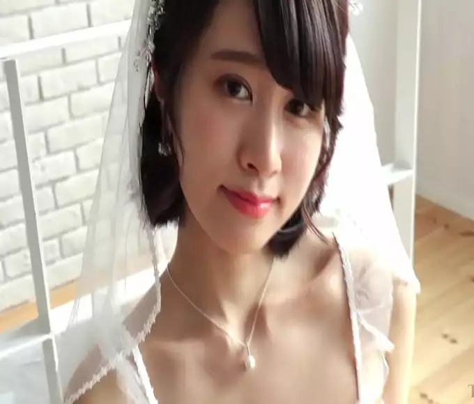 Irresistible JAV Enchantress in Naughty Wedding Dress and See-Through Underhair