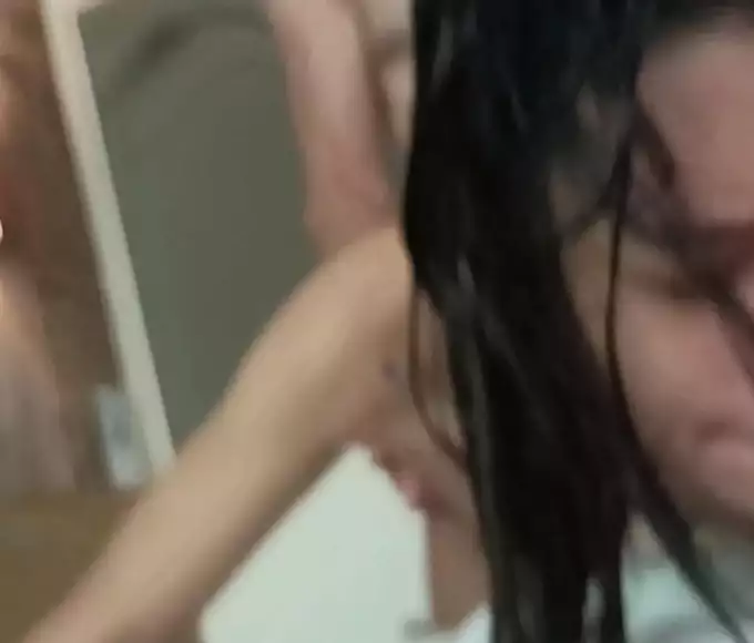 Japanese Sweetie Can't Resist White Dick, Takes It Doggy Style and Cums with a Load on Her Stomach and Neck