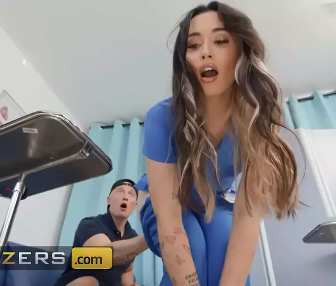 JAV Superstars Aria Lee & Lulu Chu Give Lucky Zac a Special Examination - Only on BRAZZERS