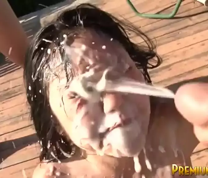 Behold The Luscious Bukkake Slut, Kaiya Lynn's Cum Facial